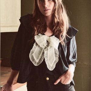 The Great Relic Black White Bow Top Large 3 NWT